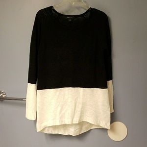 Black and white colorblock sweater